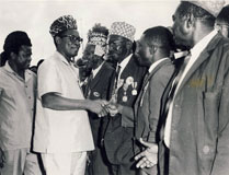 Joseph Mobutu and E. Tshisekedi at Mbuyi-Mayi the 3rd of March 1967